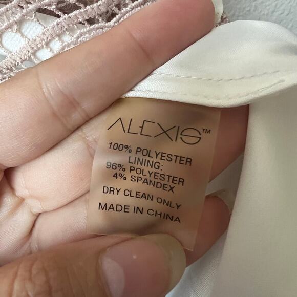 ALEXIS Melania White Beige Lace Tiered Mini Dress Size S - Picture 5 of 5